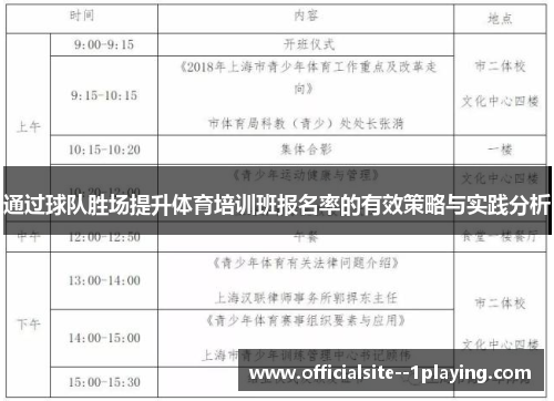 通过球队胜场提升体育培训班报名率的有效策略与实践分析